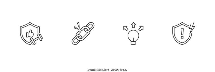 SWOT icon set containing Strength, Weakness, Opportunities, Treat vector icons concept illustration
