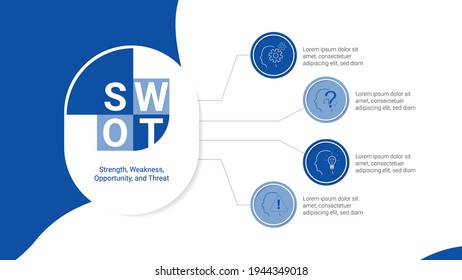 SWOT layout, Presentation Slide with  icons