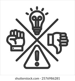 Swot Outline Icon Vector Illustration