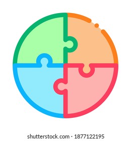 Swot Puzzle Icon Vector. Outline Swot Puzzle Sign. Isolated Contour Symbol Illustration