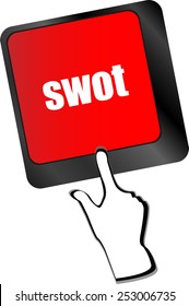 SWOT word on computer keyboard key button