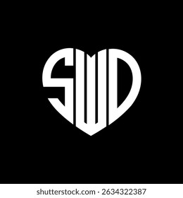SWP Unique abstract monogram love shape vector logo design.
