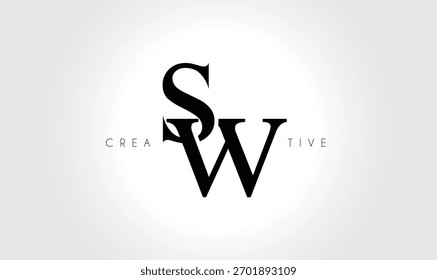 SWsw Elegant Serif Monogram Logo - Luxuriöses typografisches Kleinbuchstaben-Zeichen für modernes Branding