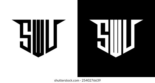 SWU letter logo design with white background in illustrator, vector logo modern alphabet font overlap style, calligraphy designs for logo, Poster, Invitation, etc.
