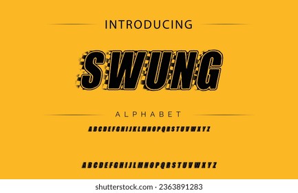 Swung Sport Modern Italic Alphabet Font. Typografie urbane Schriftarten für Technologie, Digital, Film Logo Design. Vektorgrafik