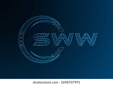 SWW low poly letter logo vector design. SWW lower poly logo design. Low poly logo.
