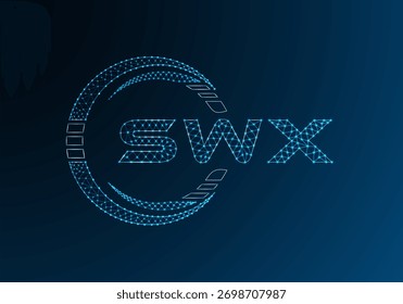 SWX low poly letter logo vector design. SWX lower poly logo design. Low poly logo.
