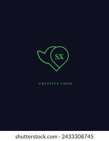 SX grünes Logo Design. SX Vector Logo Design für Unternehmen.
