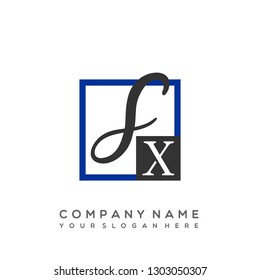 SX Initial Handwriting logo template vector