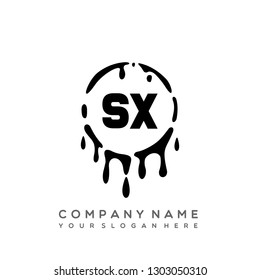 SX Initial Handwriting logo template vector