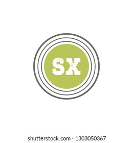 SX Initial Handwriting logo template vector