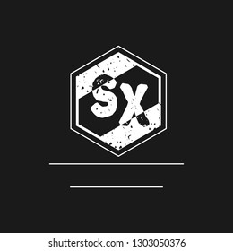 SX Initial Handwriting logo template vector