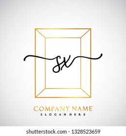 SX Initial Handwriting logo template vector
