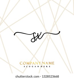 SX Initial Handwriting logo template vector
