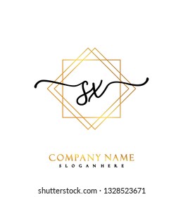 SX Initial Handwriting logo template vector