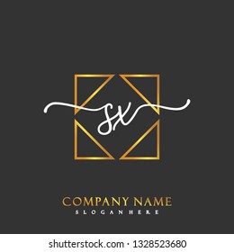 SX Initial Handwriting logo template vector