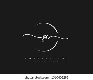 SX initial handwriting logo template vector
