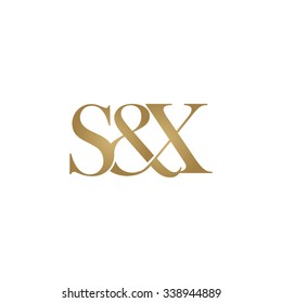 S&X Initial logo. Ampersand monogram golden logo