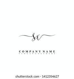 SX Initial luxury handwriting logo vector