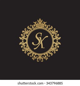 SX initial luxury ornament monogram logo
