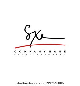 SX initial signature logo. handwriting logo template vector,