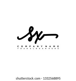 SX initial signature logo. handwriting logo template vector,