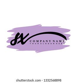 SX initial signature logo. handwriting logo template vector,