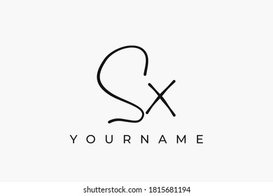 SX Initial Signature Logotype Vector Illustration
