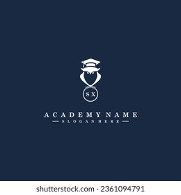 SX Initials Academy Logo Vector Art Icons and Graphics