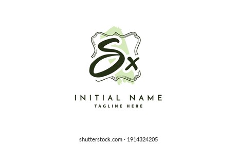 SX Initials, handwriting logo vector