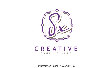 Sx Initials, handwriting logo vector