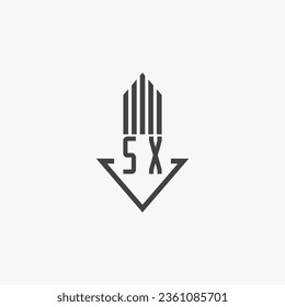 SX initials Real Estate Logo stock illustration. Logo vector