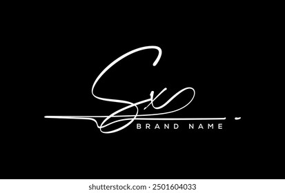 SX letter beauty handwriting vector logo. 