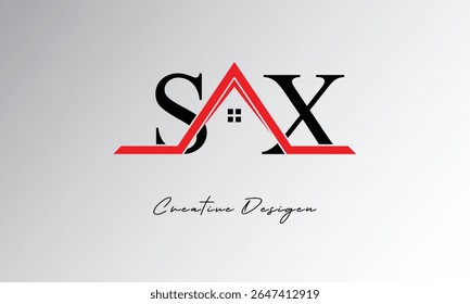 SX Letter House Logo – Creative Real Estate Monogram with Roof Icon and Home Shape for Property, Architecture and Modern Branding

