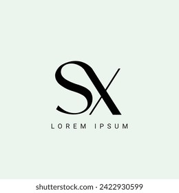 Diseño del logotipo de letras SX. Polígono SX, círculo, triángulo, hexágono, estilo plano y sencillo con el logotipo de la letra de variación en color blanco fijado en un tablero. Logo SX minimalista y clásico. SX