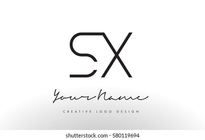 SX Letters Logo Design Slim. Simple and Creative Black Letter Concept Illustration.