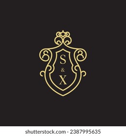 Logotipo inicial de vintage de línea SX en un diseño profesional de alta calidad que se imprimirá en cualquier medio de impresión