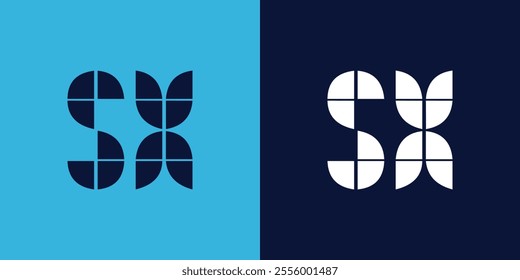 SX logo design with tile shape. Minimalist and modern vector illustration design suitable for business or brand