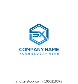 SX logo letter initial, Abstract polygonal Background Logo,