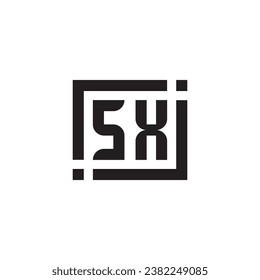 SX minimalist geometric symbol logo in high quality professional design that will print well across any print media