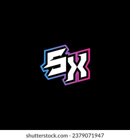 SX monogram logo design with abstract shape concept in vector