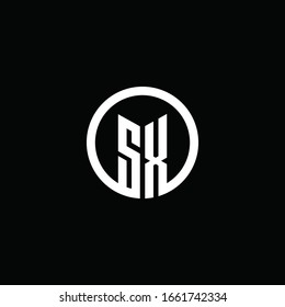 Logotipo SX monogramo aislado con un círculo giratorio