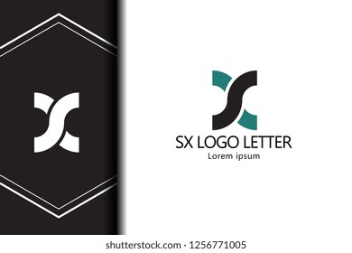 sx s x circle lowercase design of alphabet letter combination with infinity suitable as a logo for a company or business - Vector