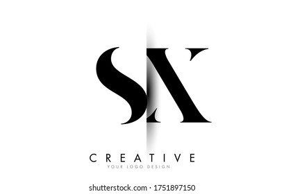 SX S X Letter Logo Design with Creative Shadow Cut Vector Illustration Design.