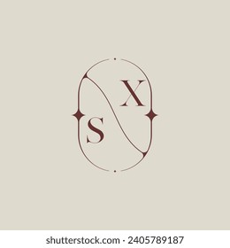 SX wedding classic in elegant monogram with high quality professional design that will print well