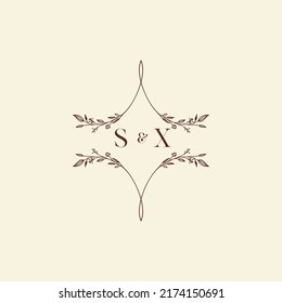 SX wedding initial logo letters in high quality professional design that will print well across any print media