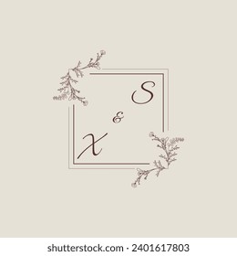 SX wedding line square monogram with high quality professional design that will print well