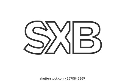 SXB logo design template with strong and modern bold text. Initial based vector logotype featuring simple and minimal typography. Trendy company identity ideal for businesses brand presence.
