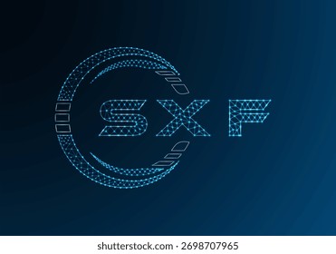 Diseño de Vector de logotipo de letra polivinílica baja SXF. Diseño de logotipo de poliéster inferior SXF. Logotipo de poliéster bajo.