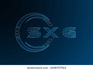 SXG baixo design de vetor de logotipo de letra poli. SXG menor design de logotipo poli. Logotipo poli baixo.